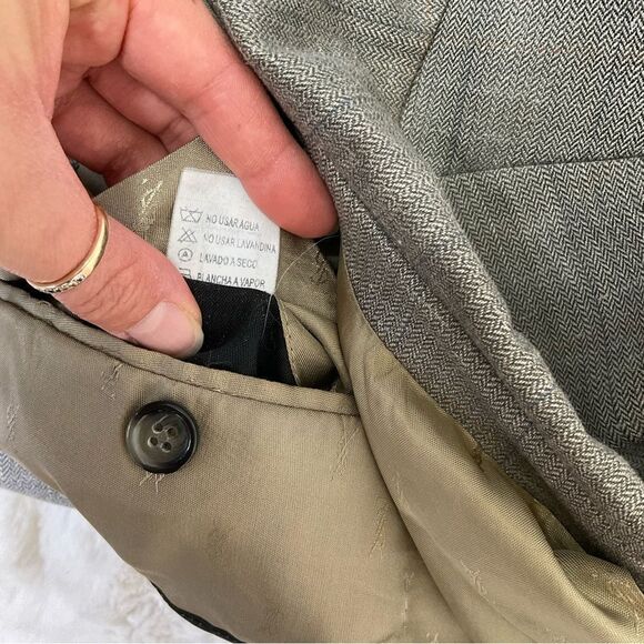 Yves Saint Laurent Vintage Gray Beige Wool 3 Button Front Blazer Coat Suit 54 - Picture 13 of 15